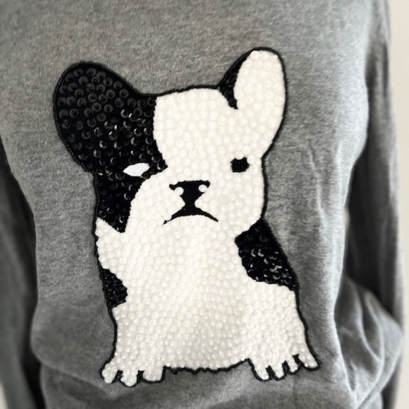 French Connection Bulldog Sequin Sweater Size M - Picture 6 of 10